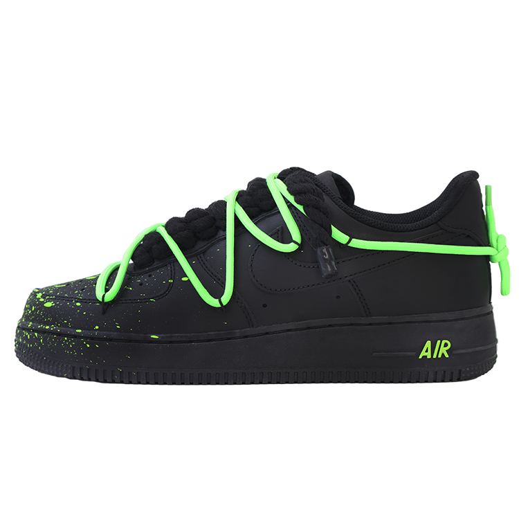 Nike Air Force 1 Abrasion Resistant Slip Resistant Low Top Skateboard Shoes Unisex Neon Green