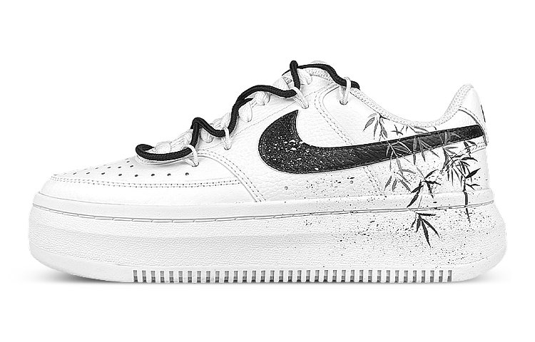 Nike Court Vision 1 Anti-Slip Wear-Resistant Low-Top Skateboard Shoes Women's White Black