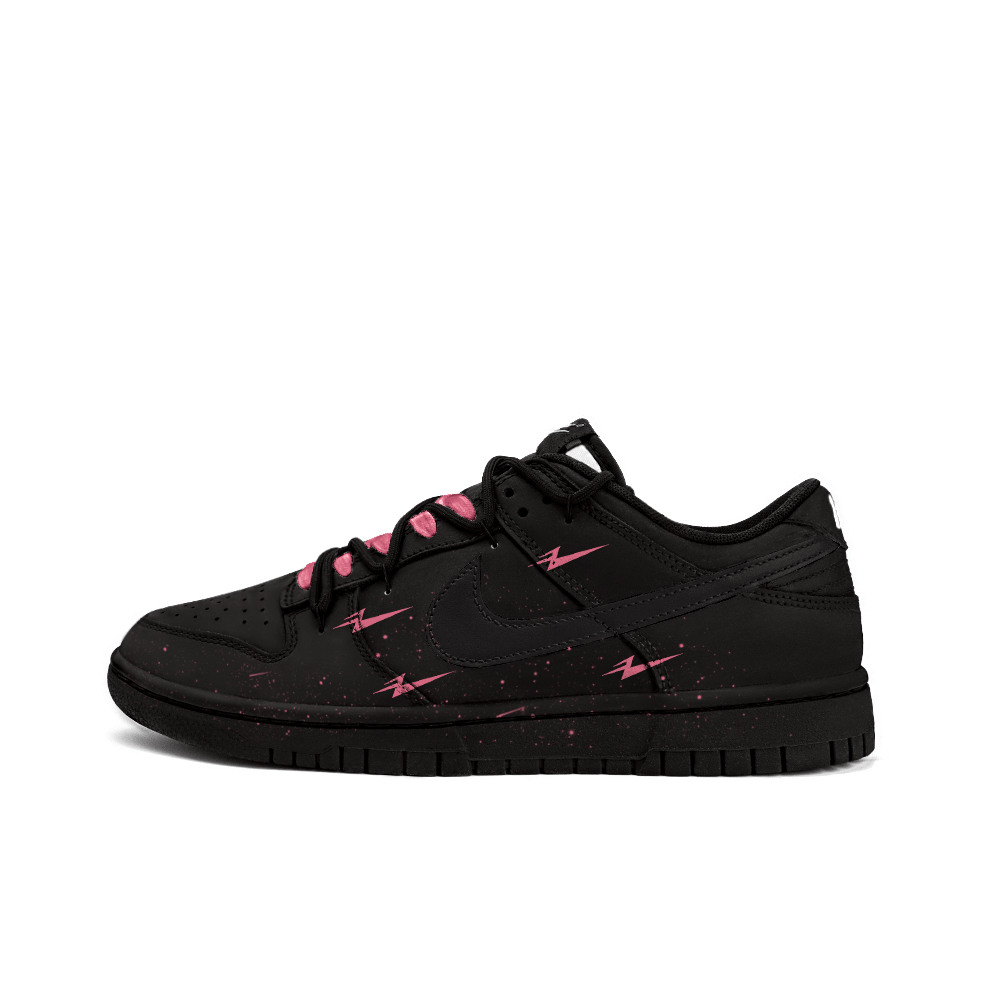 Nike Dunk Anti Slip Wear Resistant Low Top Skateboard Shoes Unisex Black Pink