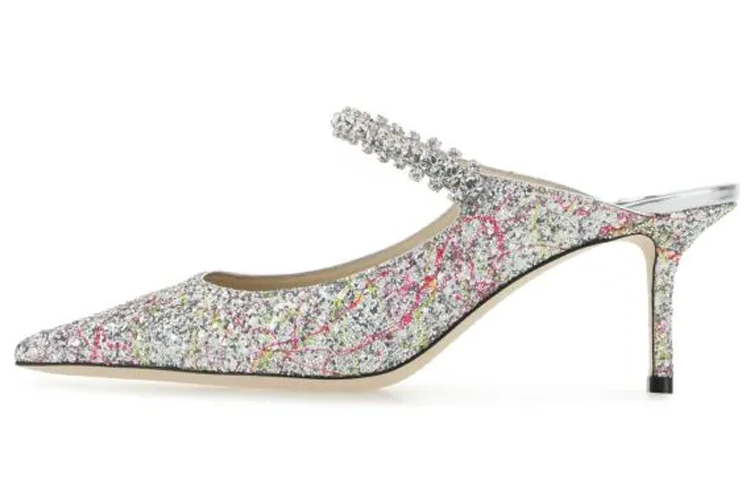 Jimmy Choo Bing Closed Toe Slippers Women's Silver