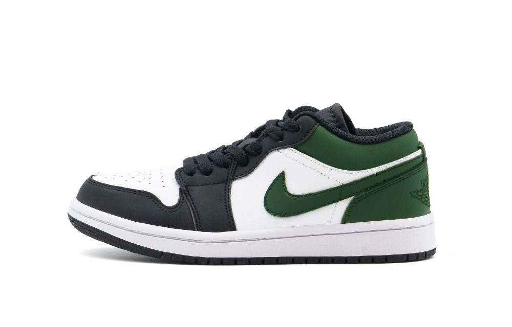 Jordan Air Jordan 1 Abrasion Resistant Low Top Vintage Basketball Shoes Unisex White Green