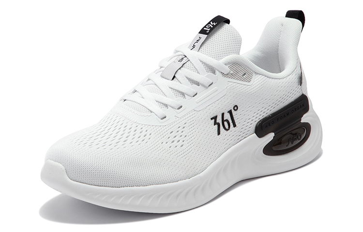 361° Wear-Resistant Low-Top Running Shoes Men's White Black