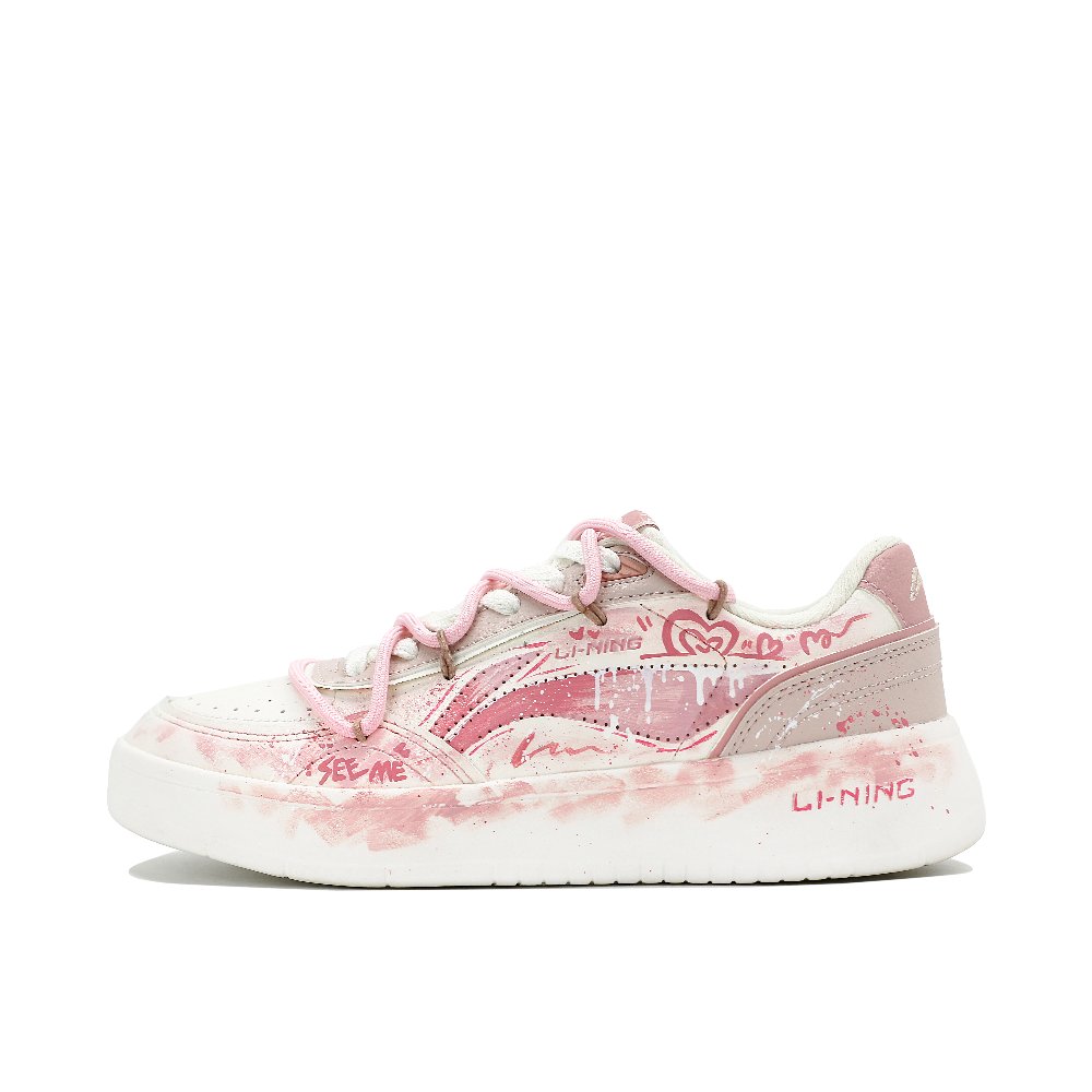 LiNing Su Slip Resistant, Abrasion Resistant, And Balanced Low Top Skateboard Shoes Women's Pink
