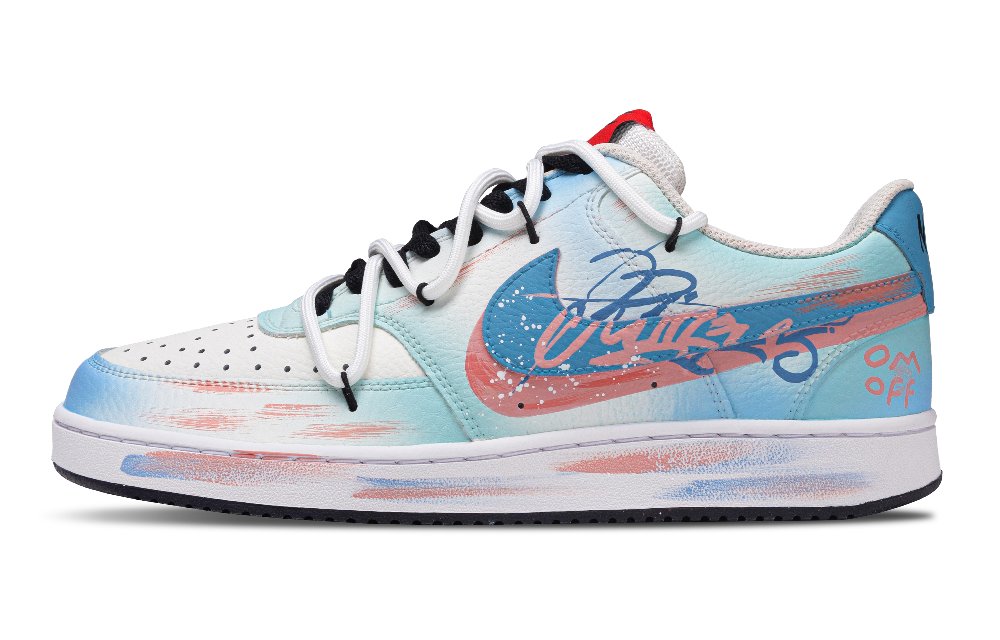 Nike Court Vision 1 Street Soda Abrasion Resistant Low Top Skateboard Shoes Men's Pink Blue