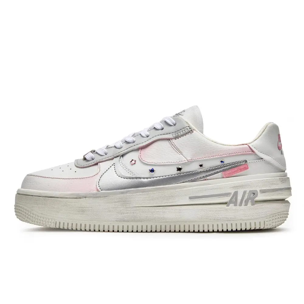 Nike Air Force 1 ADCDAVINCI Confession Book Lucky Star Slip-Resistant Low-Top Skateboard Shoes Women's Pink White