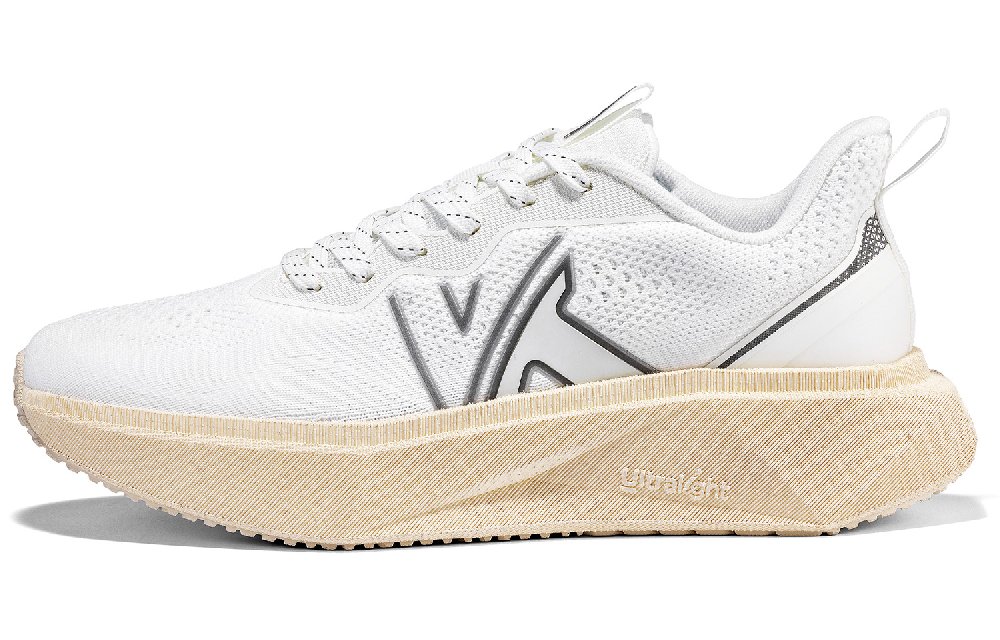 Kappa Anti-Slip Wear-Resistant Mid-Top Casual Running Shoes Unisex White Beige Gray