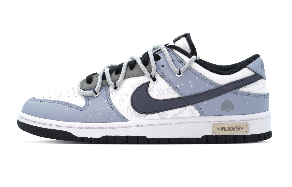 Nike Dunk Low Low-Top Skateboard Shoes Men's White Blue Brown