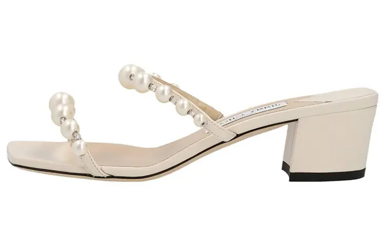 Jimmy Choo Amara 45 Quiet Slide Slippers Women's White