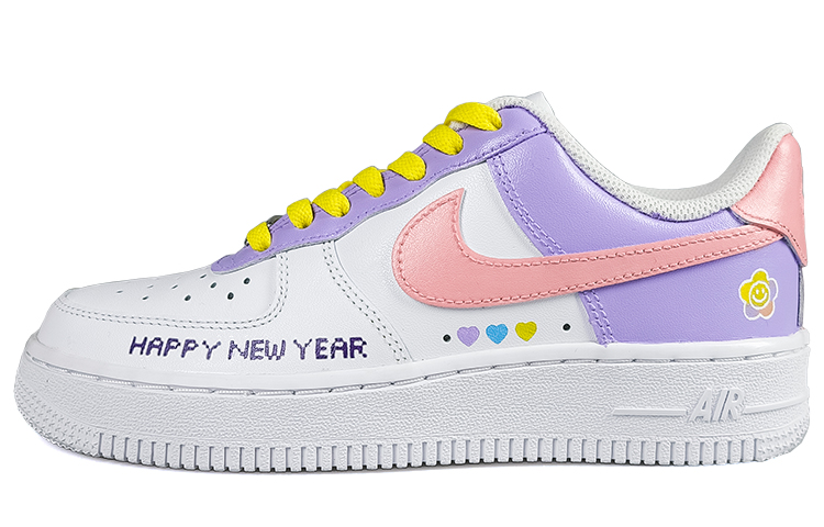 Nike Air Force 1 Low Low-Top Skateboard Shoes Women's White Purple Pink