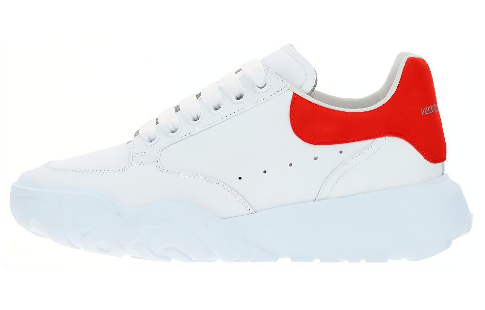 Alexander McQueen Court Low-Top Stylish Skateboarding Shoes Men's White Red