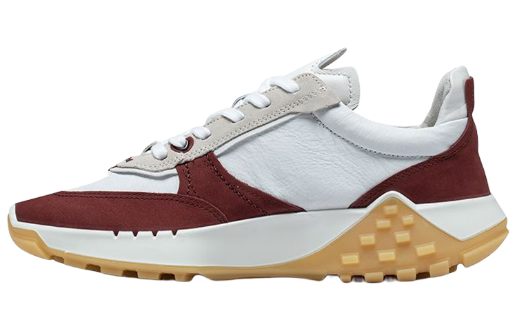 Ecco Anti-Slip And Wear-Resistant Coverage Low-Top Casual Shoes Men's Red White