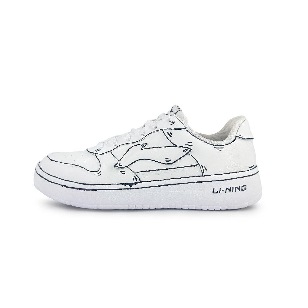 LiNing Pontoon Boats Slip Resistant, Abrasion Resistant, Breathable Low top Skateboard Shoes Men's White