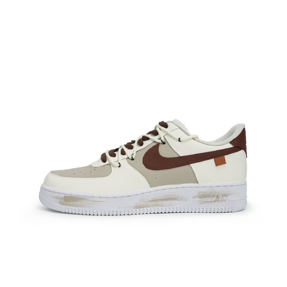 Nike Air Force 1 Octopus Party Light Khaki Brown Anti-Slip Wear-Resistant Low-Top Skateboard Shoes Unisex Brown