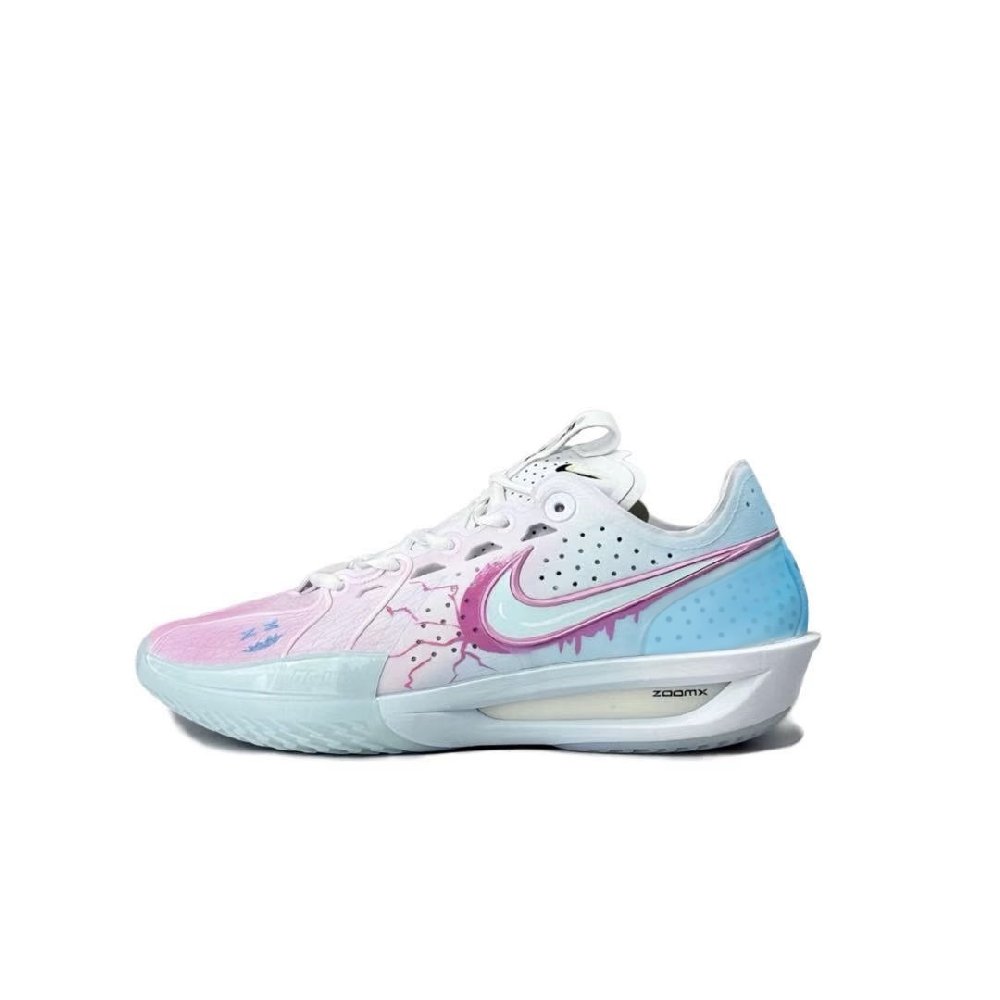 Nike Air Zoom G.T. Cut 3 Pink Wave Chasing Blue Cushioning, Wear Resistant Low Top Basketball Shoes Men's Light Blue