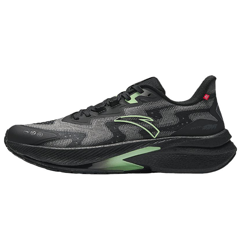 Anta Anti Slip Wear Resistant Low Top Running Shoes Men's Black Gray Green