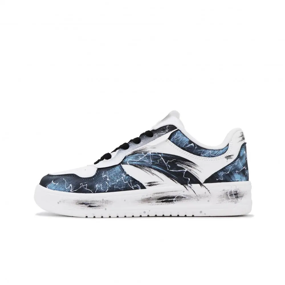 Anta Relaxed Coverage Cushioning Abrasion Resistant Low top Skateboard Shoes Men's Blue Black