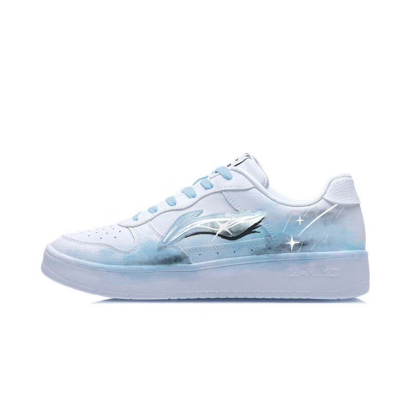 LiNing Pontoon Boats Wear resistant And Lightweight Low Top Skateboard Shoes Unisex Blue White
