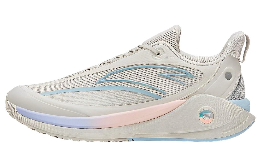 Anta C37 3.0 Slip Resistant, Abrasion Resistant, Breathable Low Top Running Shoes Men's Gray Blue Pink