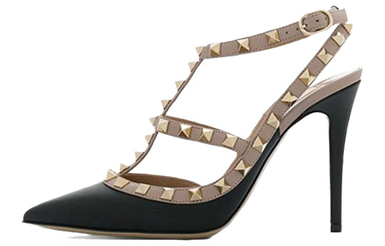 Valentino Rockstud Garavani Slim Heel High Heels 10cm Women's Black