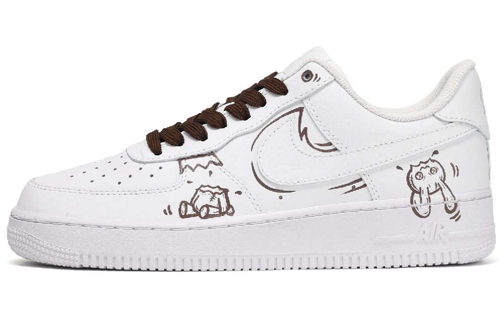 Nike Air Force 1 Skateboard Shoes Women's Low-Top White Brown