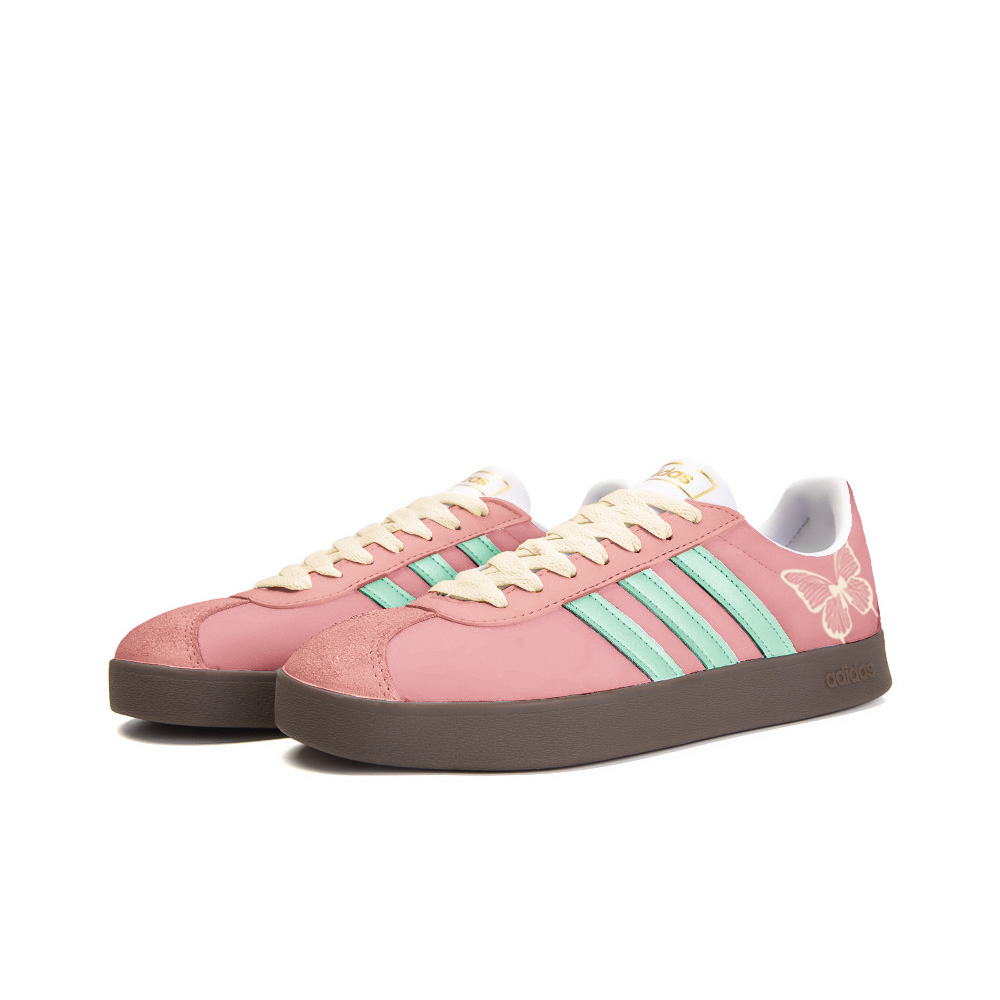 Adidas Neo VL Court 2.0 Anti-Slip Wear-Resistant Low-Top Skateboard Shoes Unisex Rose Red