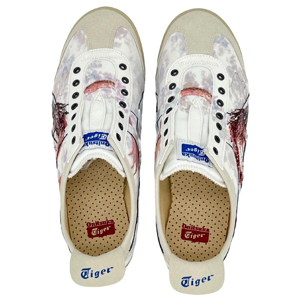 Onitsuka Tiger MEXICO 66 Anti-Slip And Wear-Resistant Breathable Low-Top Casual Shoes Unisex White Red