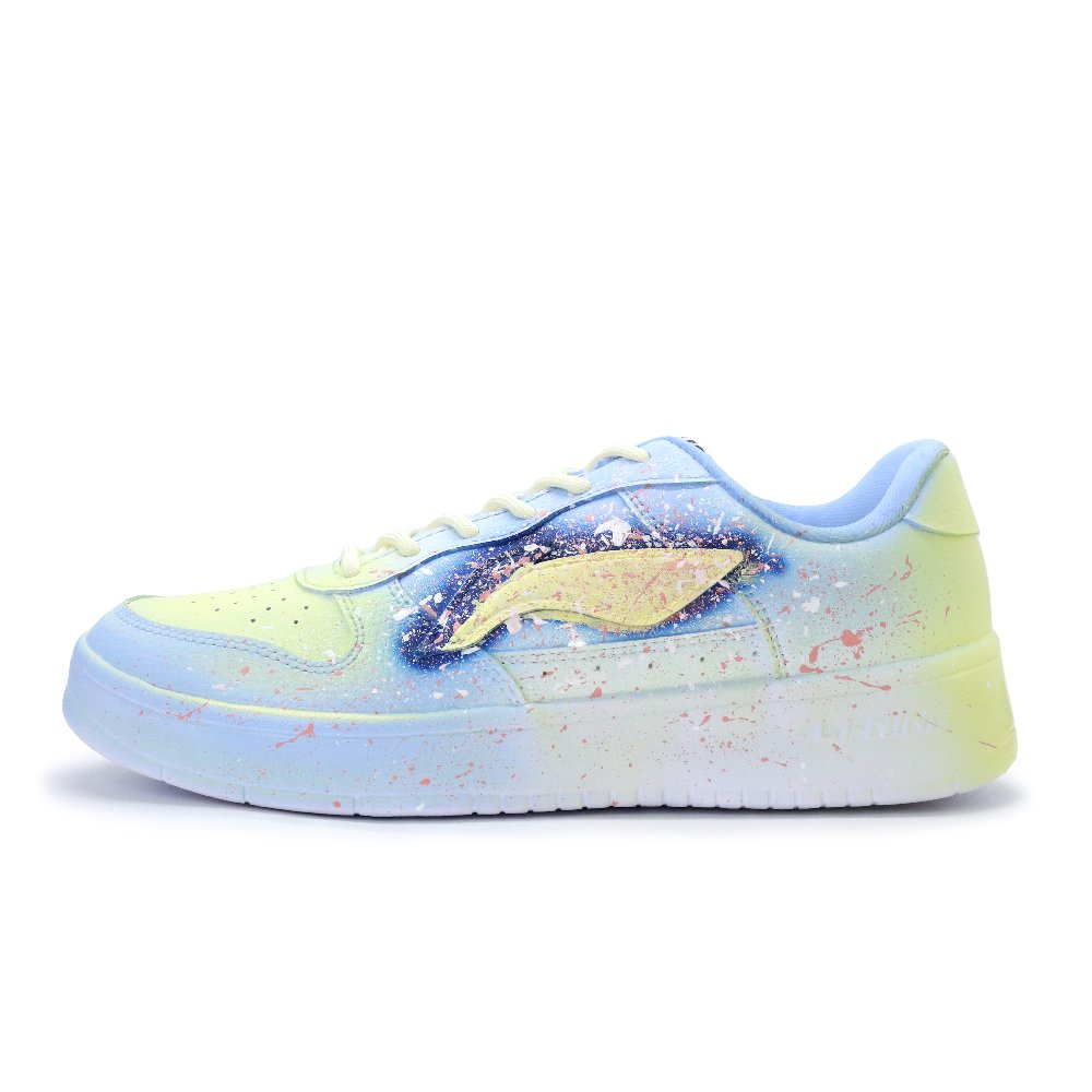LiNing Pontoon Boats Abrasion Resistant Breathable Low Top Skateboard Shoes Unisex Blue Yellow