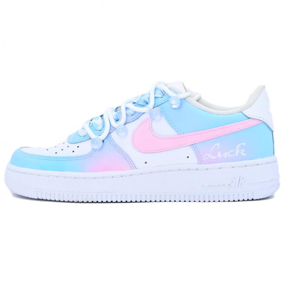 Nike Air Force 1 Skateboard Shoes Men Low-Top Blue/Pink