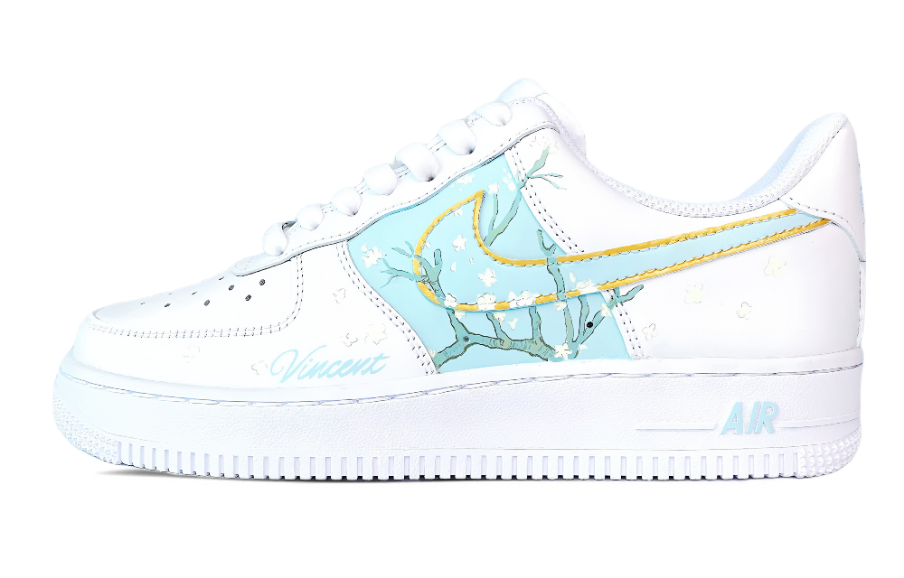 Nike Air Force 1 Anti-Slip And Wear-Resistant Lightweight Low-Top Skateboard Shoes Women's White Green