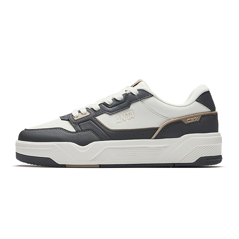 Anta C37 Series Abrasion Resistant Height Increasing Low Top Skateboard Shoes Men's White Black