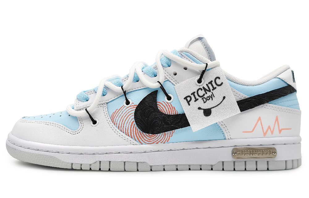 Nike Dunk Low-Top Skateboard Shoes Men's Blue Gray