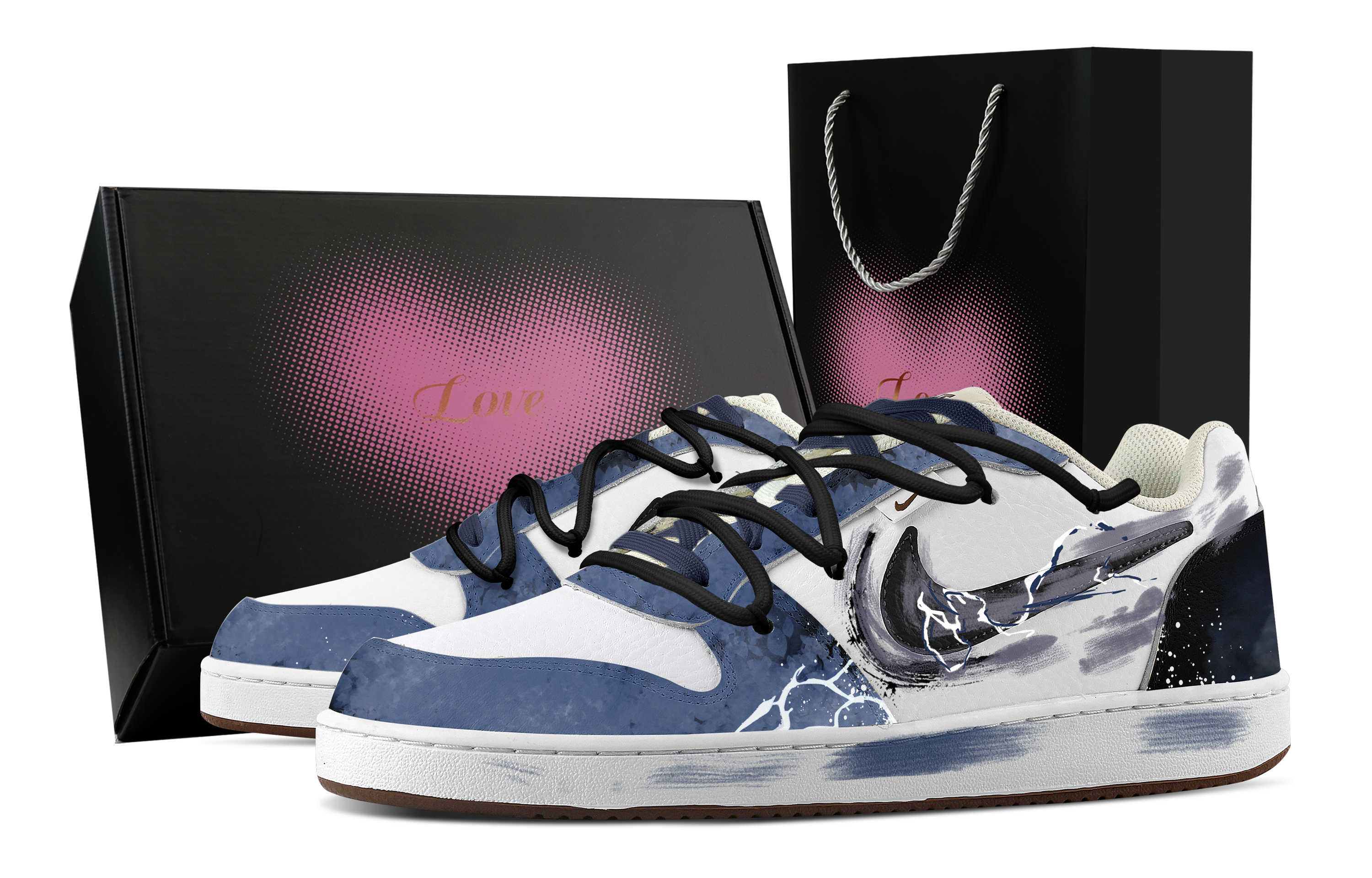 Nike EBERNON Shen Gongbao, Heart Box Abrasion Resistant Low top Skateboard Shoes Men's