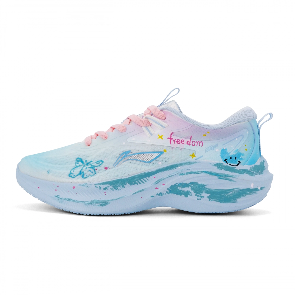 LiNing Ride Waves Breathable Cushioning Support Low top Casual Running Shoes Women's Pink Blue Green