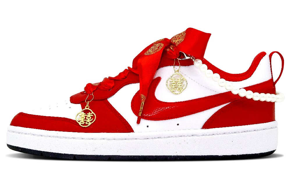 Nike Court Borough Skateboard Shoes Women's Low top Red/White