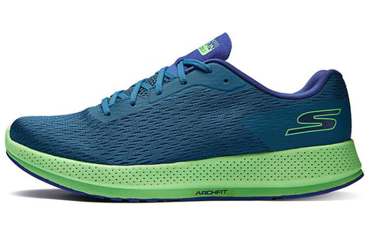 Skechers Cushioning Wear-Resistant Low-Top Running Shoes Men's Blue Green