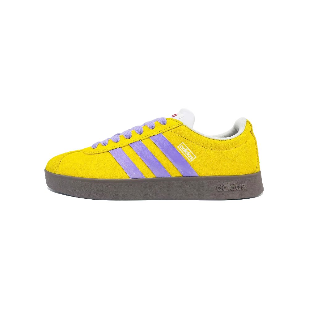 Adidas VL COURT 2.0 Lemon Purple Chapter Lightweight Low Top Skateboard Shoes Unisex Yellow Purple White