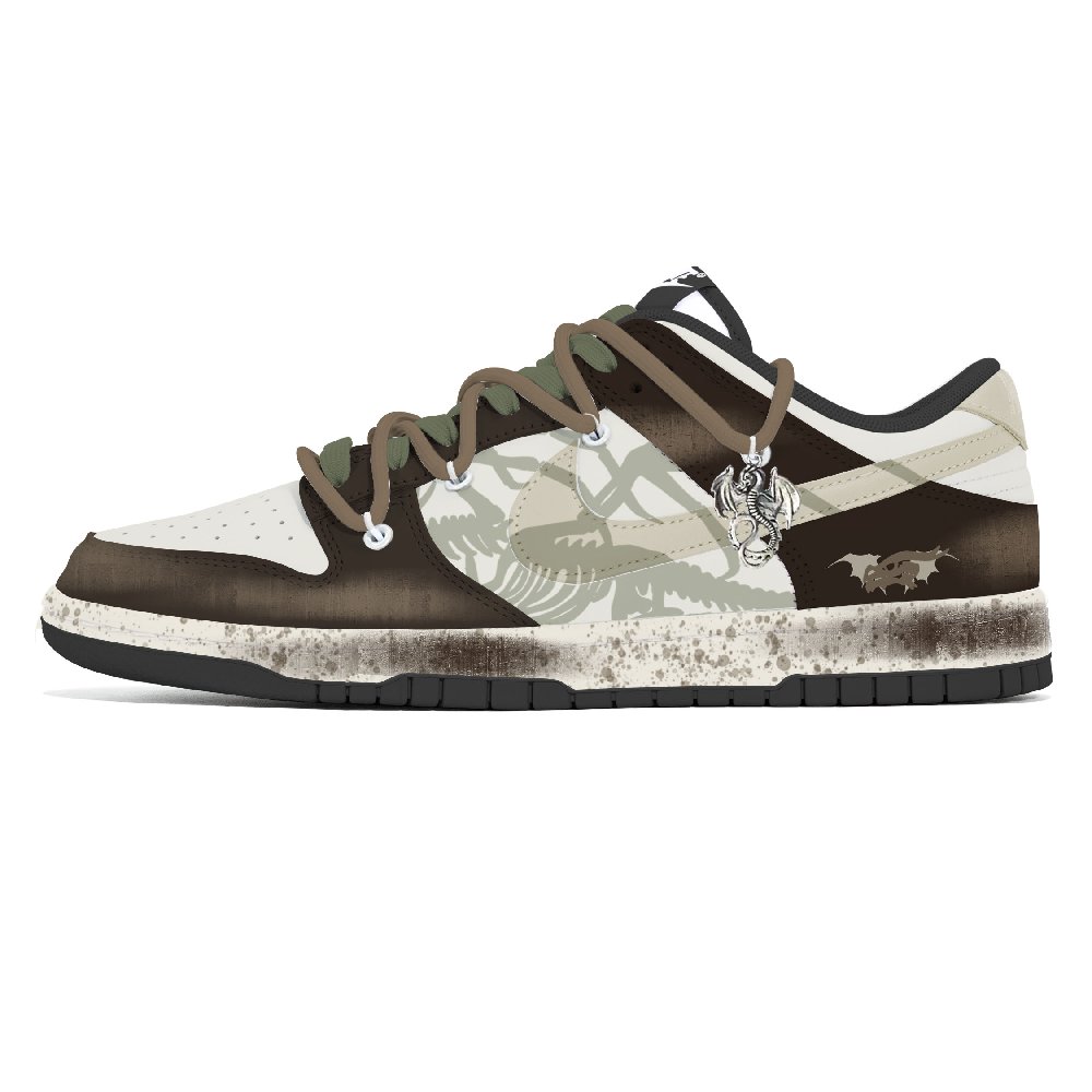 Nike Dunk Dust Collection Slip Resistant, Abrasion Resistant, Lightweight Low Top Skateboard Shoes Unisex Brown