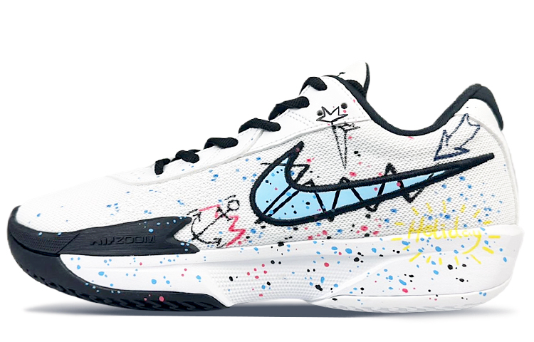 Nike Air Zoom G.T. Cut Academy Cushioned Wear-Resistant Breathable Low-Top Basketball Shoes Men's Black White