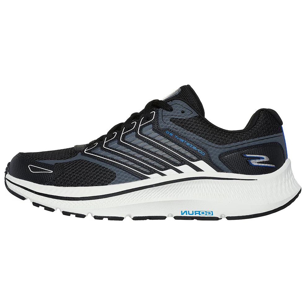 Skechers MEN'S GO Cushioning Coverage Rebound Low Top Running Shoes Men's Black Gray
