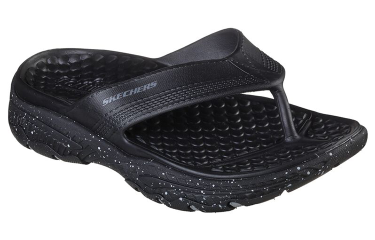 Skechers CRESTON ULTRA Rubber Sole Slide Slippers Men's Black