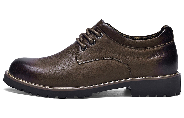 Jeep Dress Shoes Unisex Low-Top Dark Brown