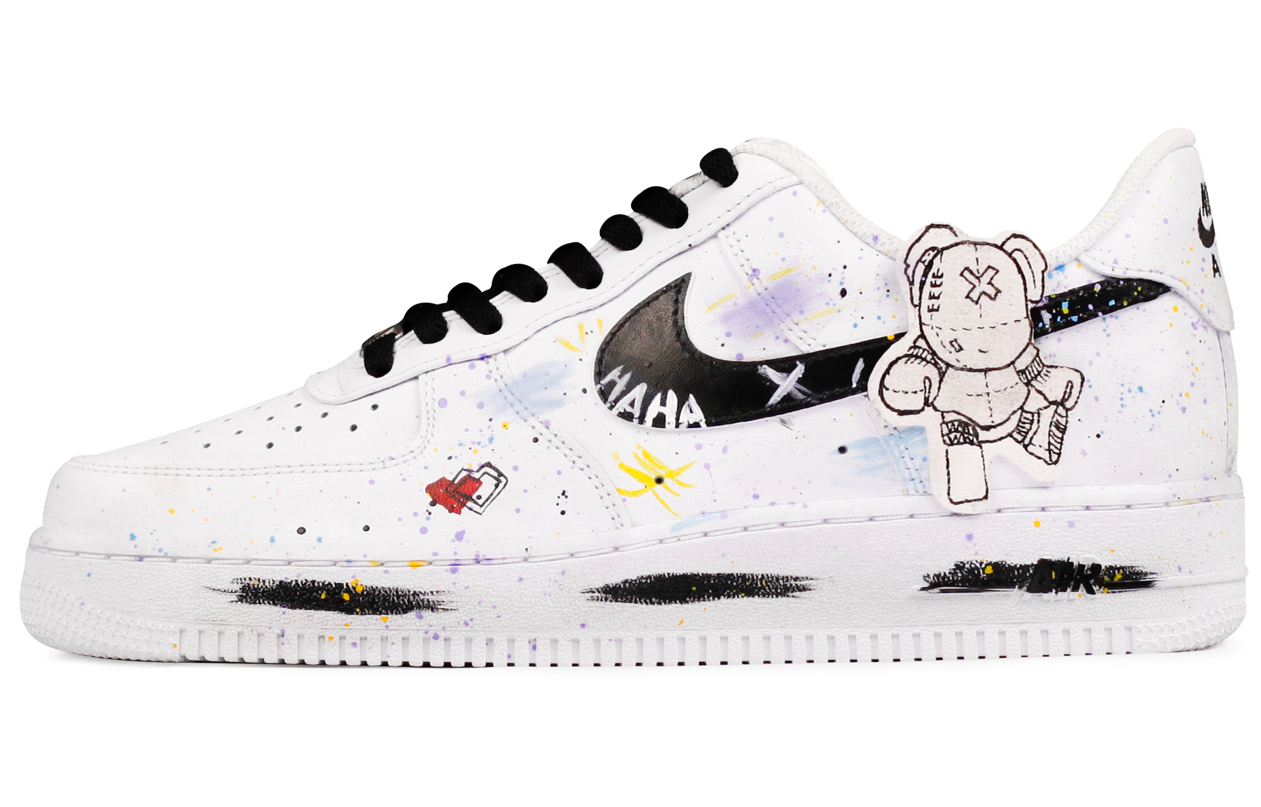 Nike Air Force 1 Low-Top Skateboard Shoes Men's Black White