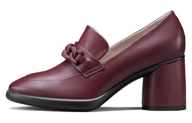 Ecco Chunky Heel High Heels 6.5cm Women's Dark Burgundy