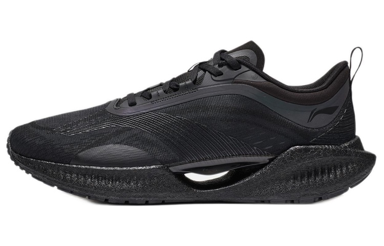 LiNing Super Light 19 Cushioning Anti-Slip And Wear-Resistant Reflective Low-Top Running Shoes Men's Black