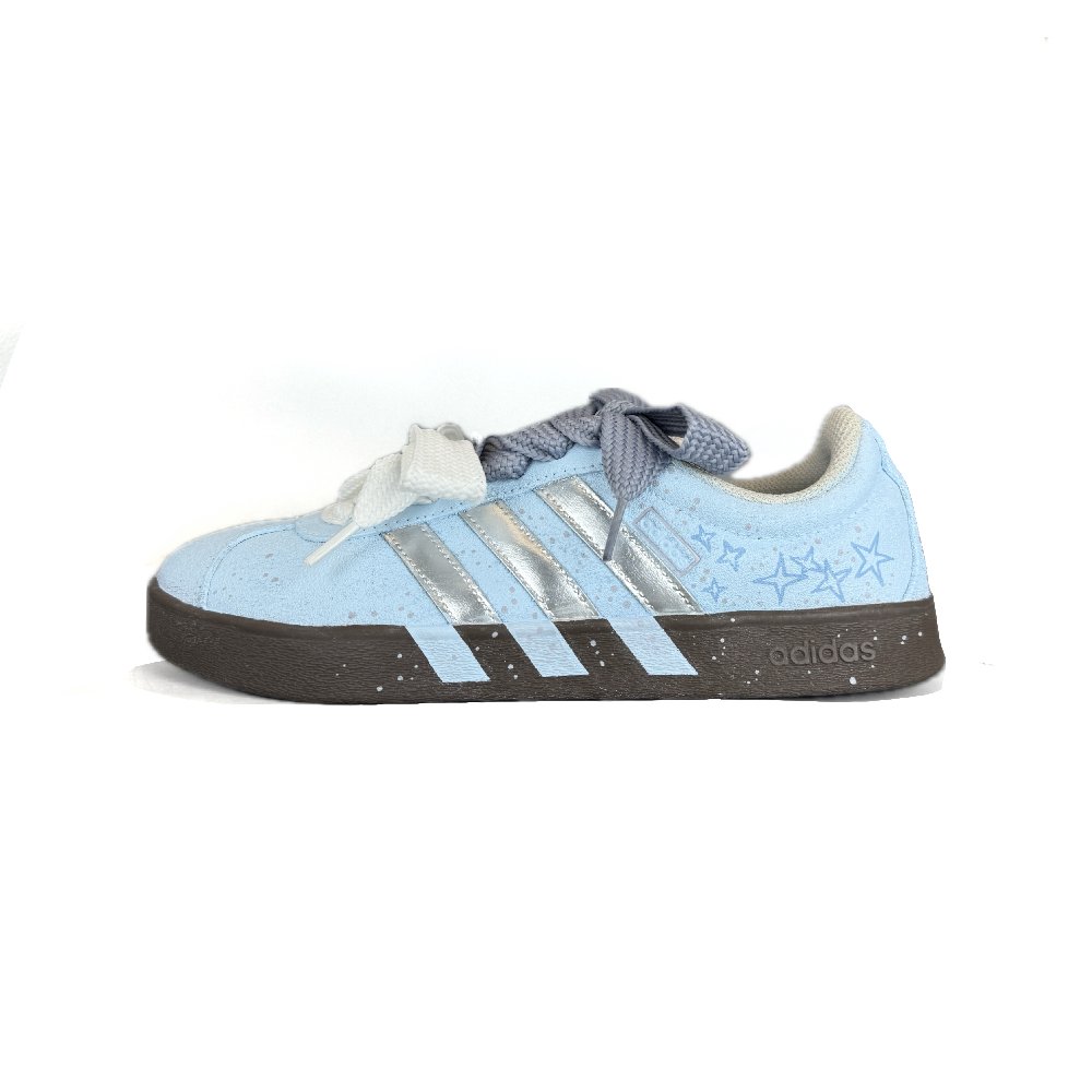 Adidas VL COURT 2.0 Cushioning, Wear Resistant Low Top Skateboard Shoes Unisex Blue Silver