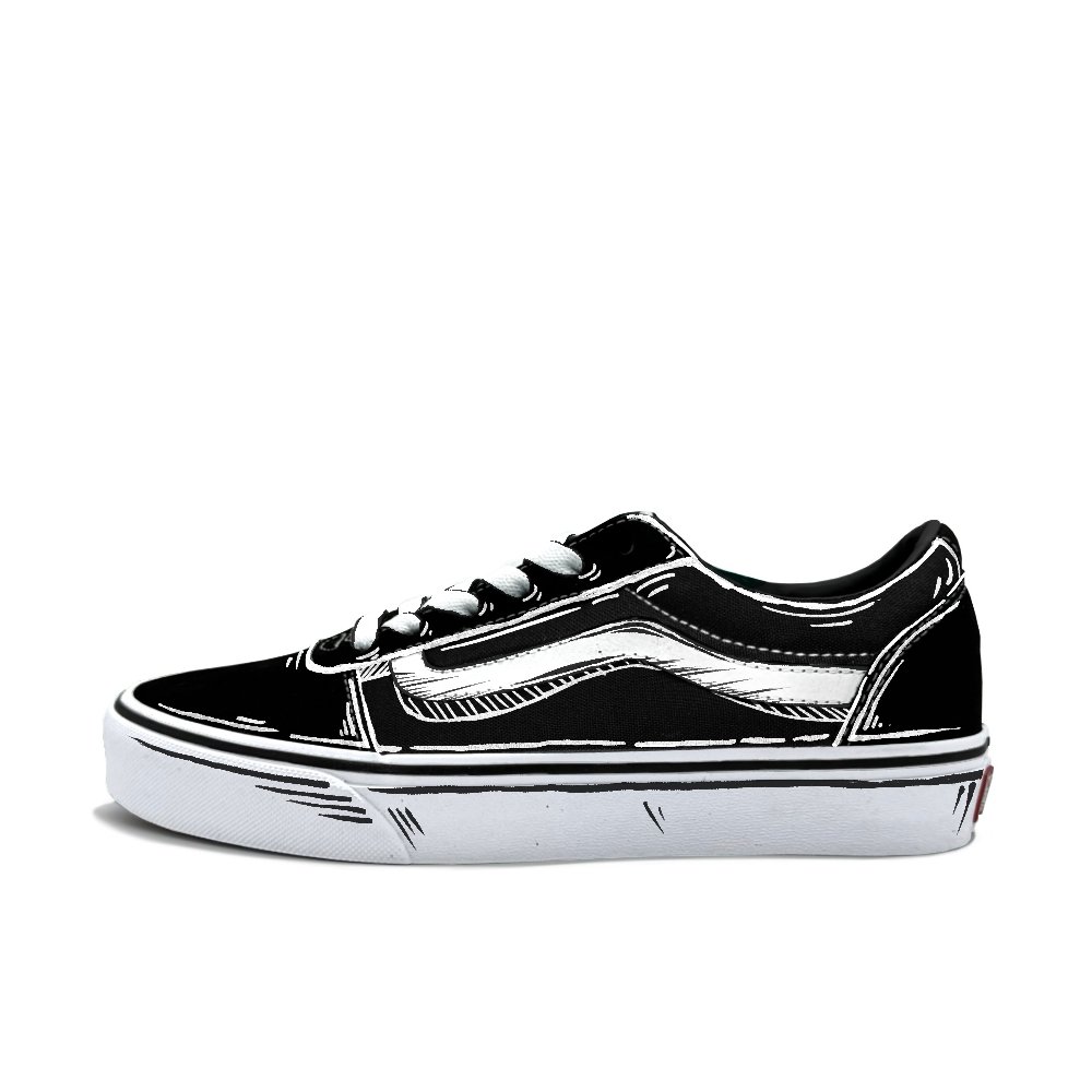 Vans Ward Abrasion Resistant Low Top Skateboard Shoes Men's Black