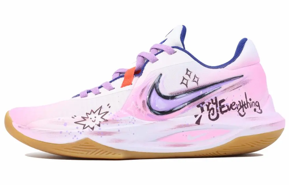 Nike Precision 6 Slip Resistant Low Top Basketball Shoes Men's Pink White