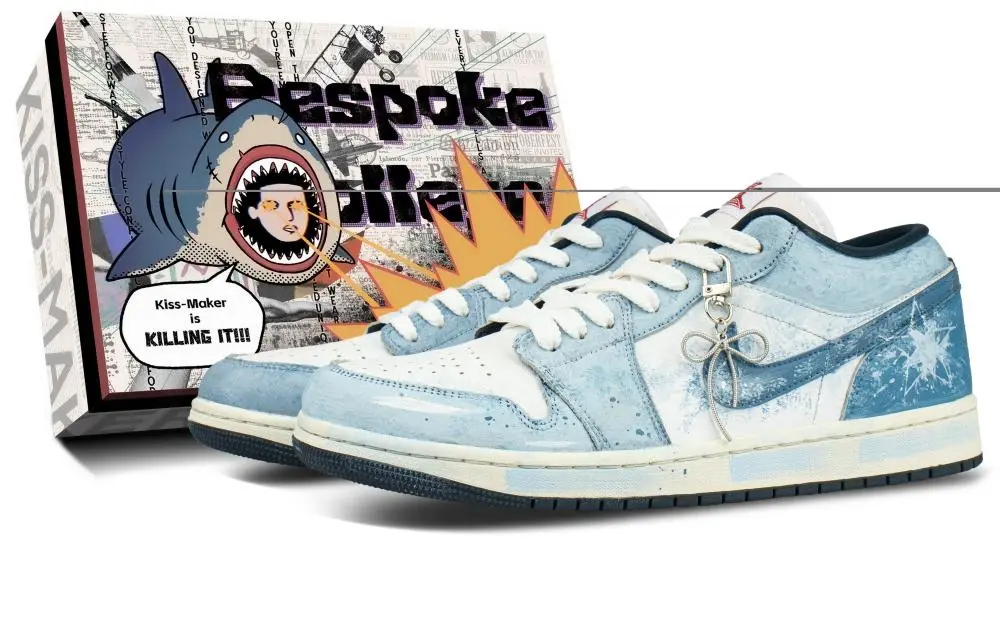 Jordan Air Jordan 1 Balance Low top Basketball Shoes Unisex Blue