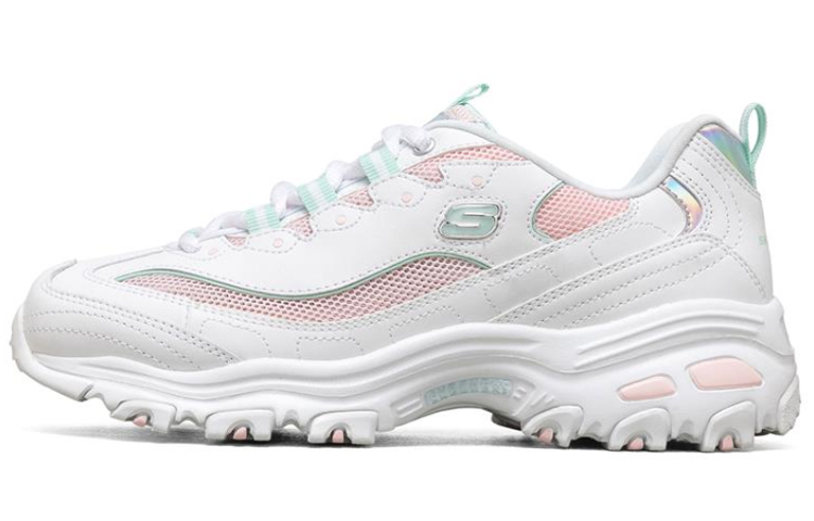 Skechers D'LITES 1.0 Cushioning Abrasion Resistant Breathable Low top Chunky Sneakers Women's Blue White