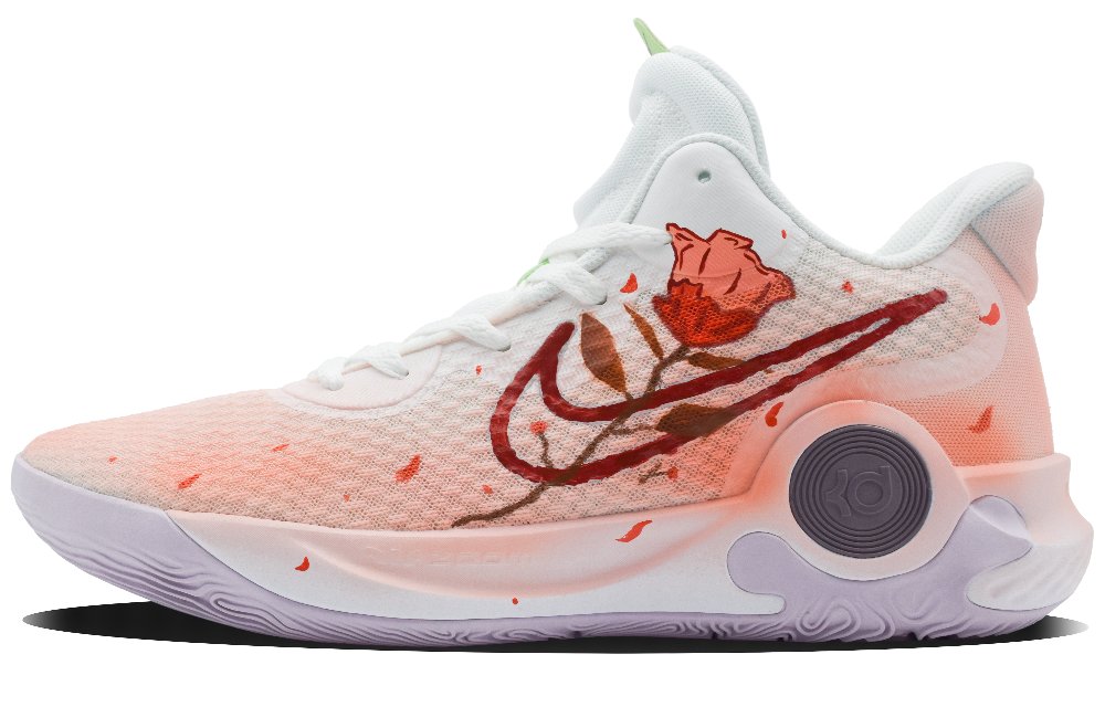 Nike Trey 5 Rose Lover Cushioning Anti-Slip And Wear-Resistant Mid-Top Vintage Basketball Shoes Unisex Orange Red